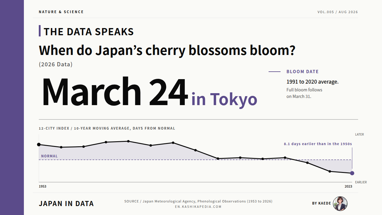 When Do Japan's Cherry Blossoms Bloom? March 24